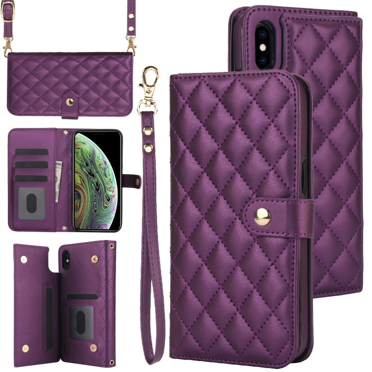 Crossbody Multifunction Rhombic Leather Phone Case, Series 4