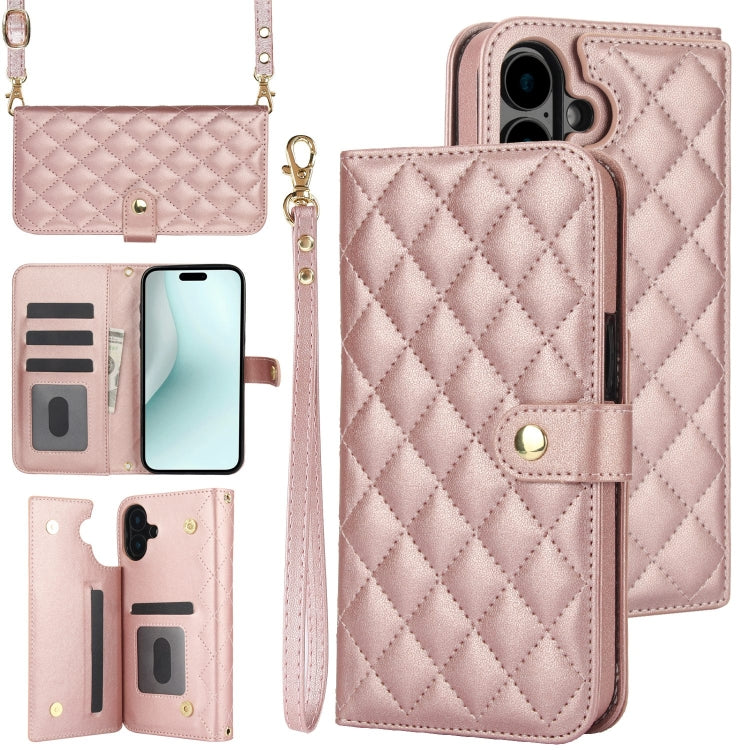 Crossbody Multifunction Rhombic Leather Phone Case, Series 4