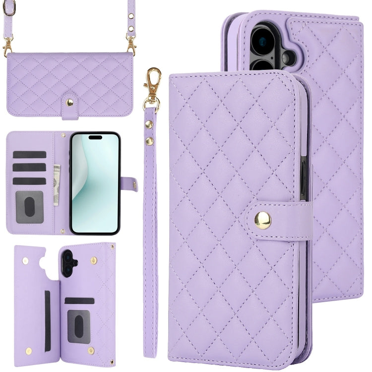 Crossbody Multifunction Rhombic Leather Phone Case, Series 4