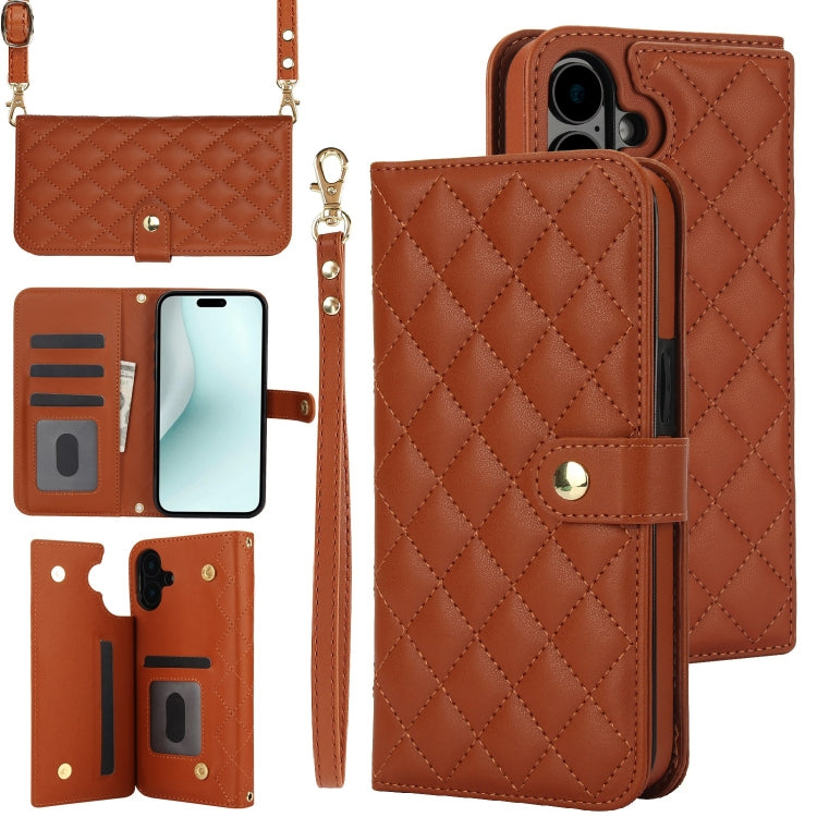 Crossbody Multifunction Rhombic Leather Phone Case, Series 4