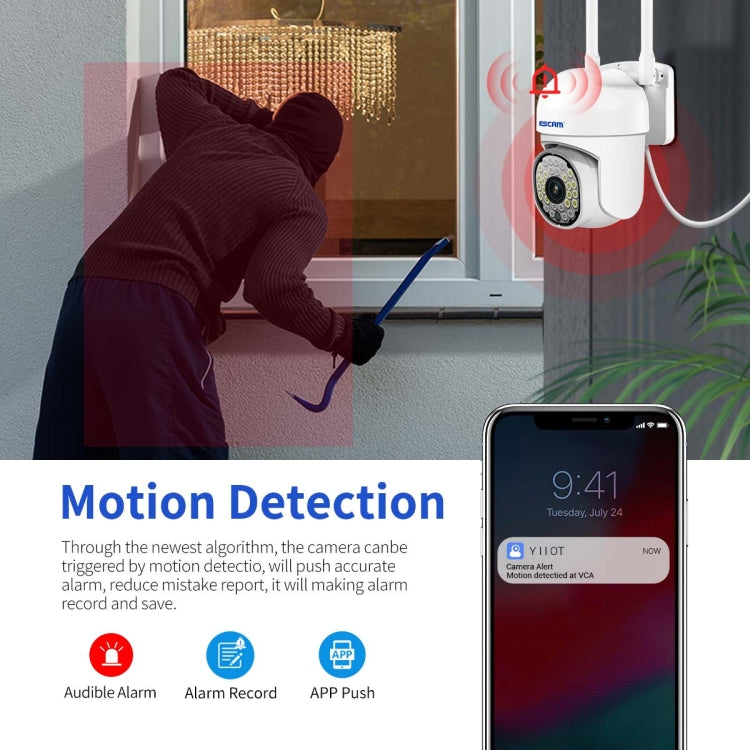 ESCAM PT305 2MP HD Motion Detection WiFi Intelligent Dual-light Source Camera Reluova