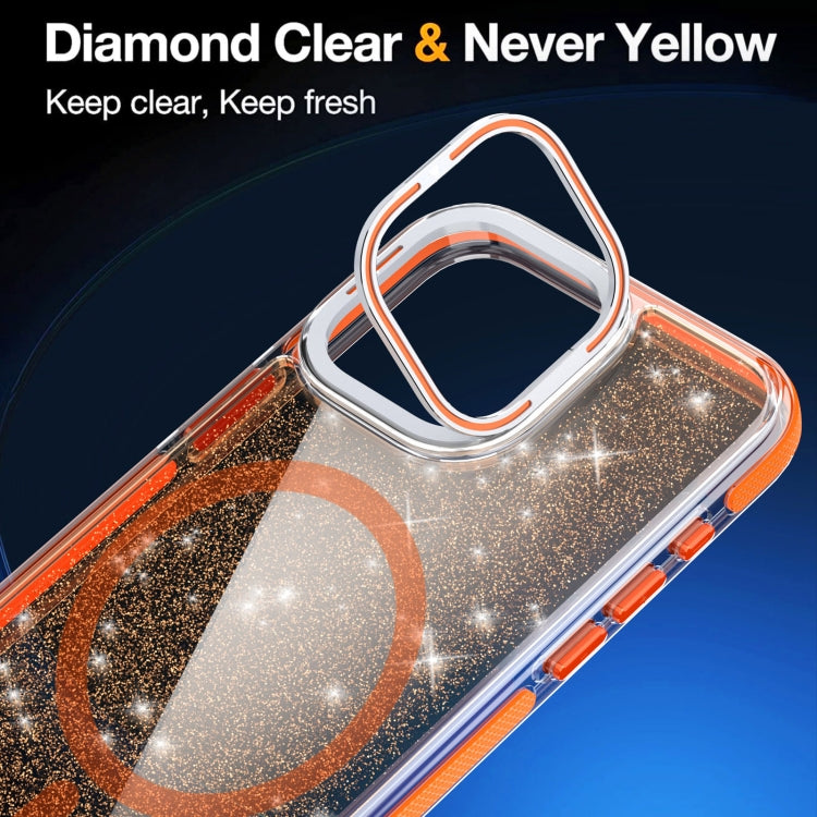 Two-color Glitter Powder Lens Holder Magsafe Phone Case, Series 1