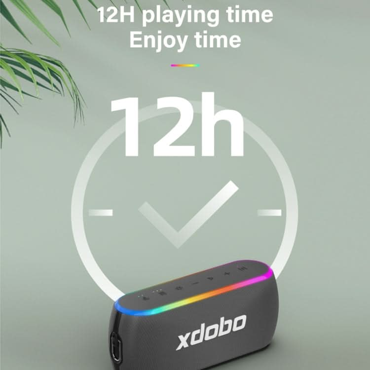 Xdobo X8 III BT5.3 IPX7 Wireless Speaker with RGB Light, Support Bluetooth/TF Card/USB/AUX