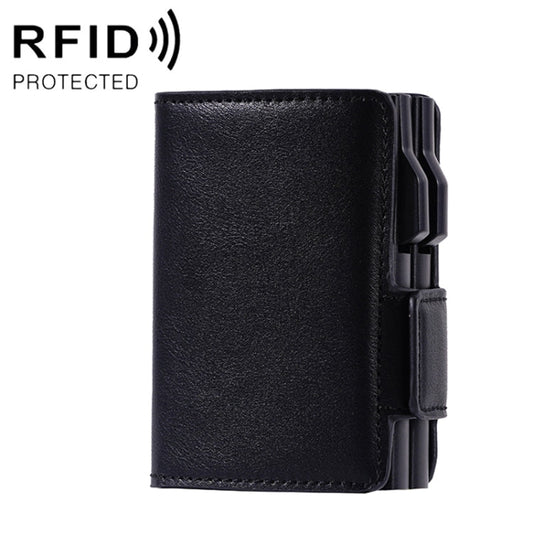 FY2403 RFID Anti-magnetic Crazy Horse Texture PU Dual Box Card Bag My Store