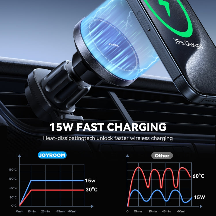 JOYROOM JR-ZS387 Cooling Fan Magnetic Car Wireless Charger Holder