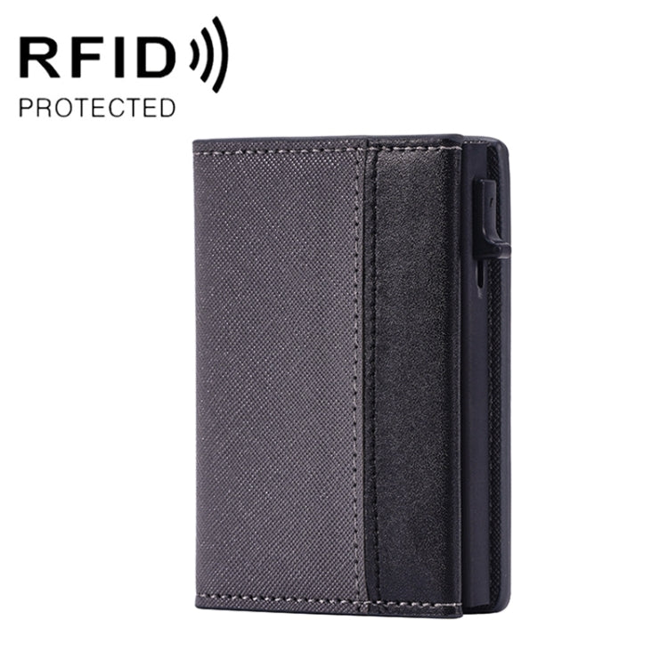 FY2409 RFID Anti-magnetic Cross Texture PU Triple Fold Card Bag My Store