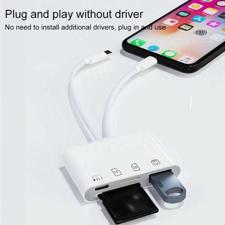 4 in 2 USB-C / Type-C + 8 Pin Interface Multi-function Card Reader