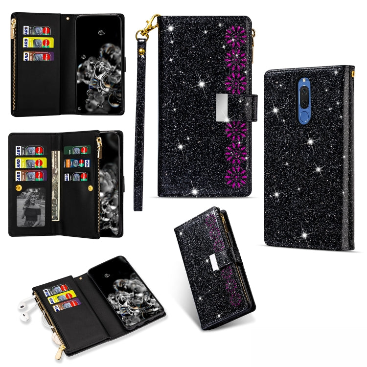 Multi-card Slots Starry Sky Laser Carving Glitter Zipper Horizontal Flip Leather Case with Holder & Wallet & Lanyard, Series 2 My Store