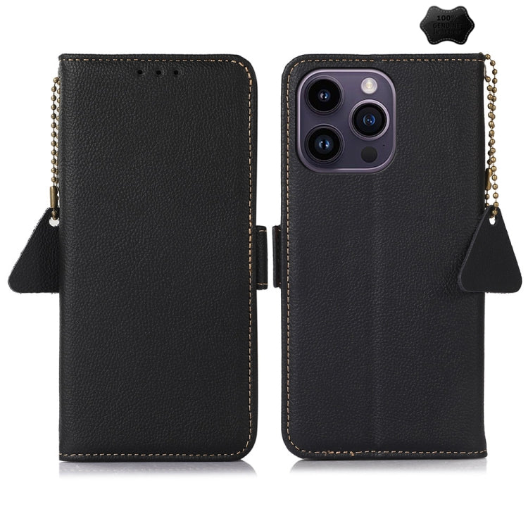 Side-Magnetic TJ Genuine Leather RFID Phone Case