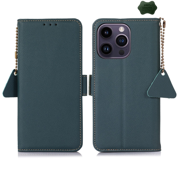 Side-Magnetic TJ Genuine Leather RFID Phone Case