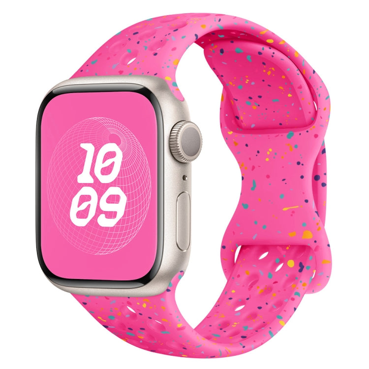 Hole Style Butterfly Buckle Camouflage Silicone Watch Band, Series 4