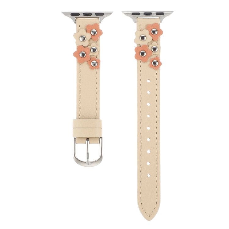 Stitched Flower Leather Watch Band, Series 3