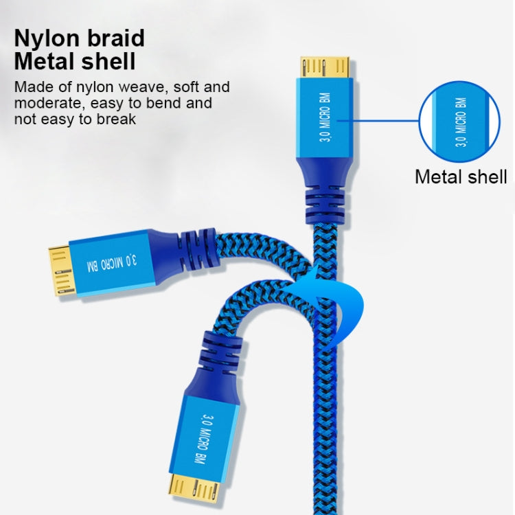 USB 3.0 Male To Micro USB 3.0 Male Braided Cable