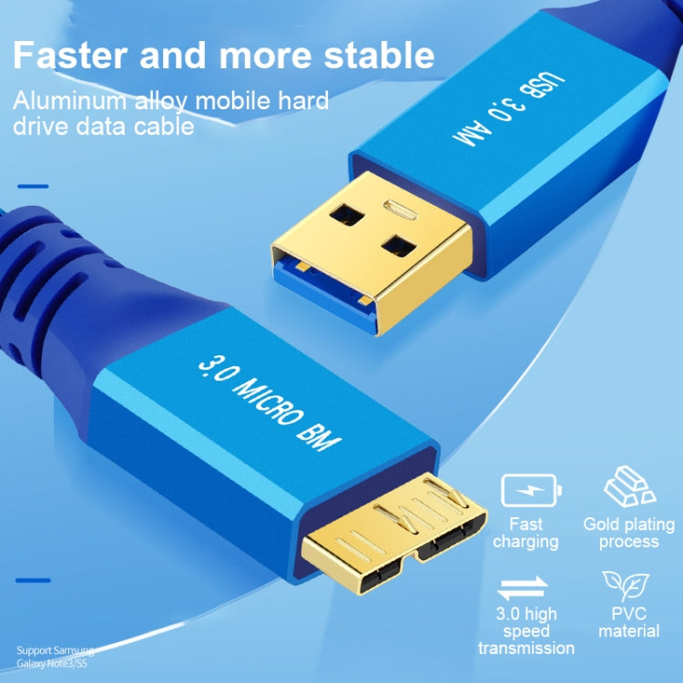 USB 3.0 Male To Micro USB 3.0 Male Braided Cable