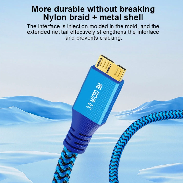 USB 3.0 Male To Micro USB 3.0 Male Braided Cable