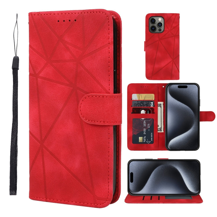 Skin Feel Geometric Lines Leather Phone Case, Series 2