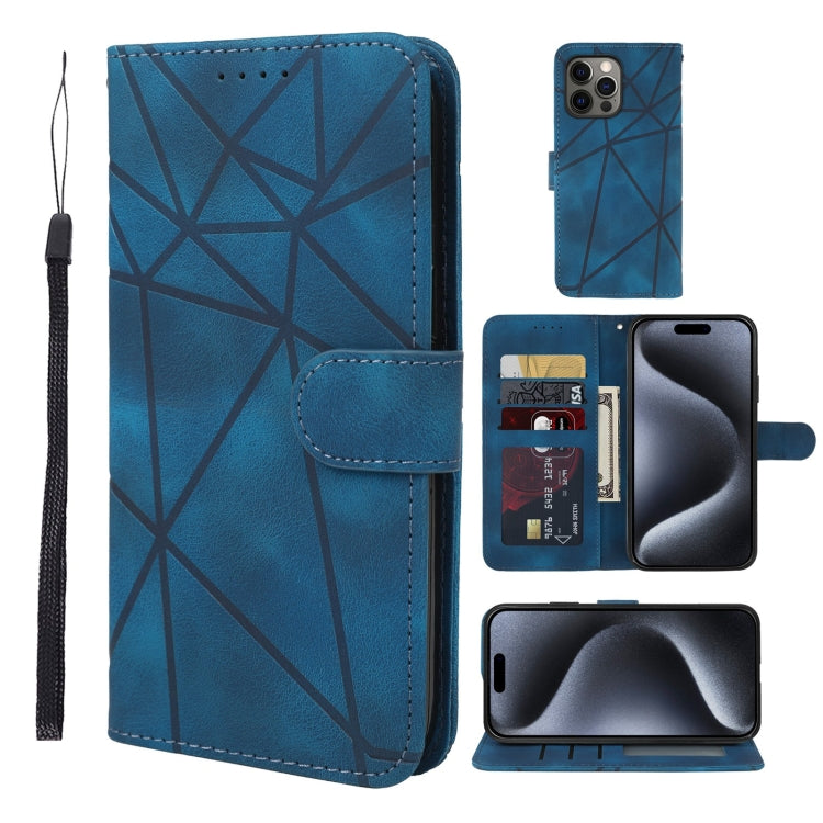 Skin Feel Geometric Lines Leather Phone Case, Series 2