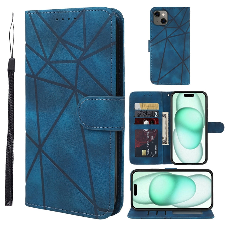 Skin Feel Geometric Lines Leather Phone Case, Series 3