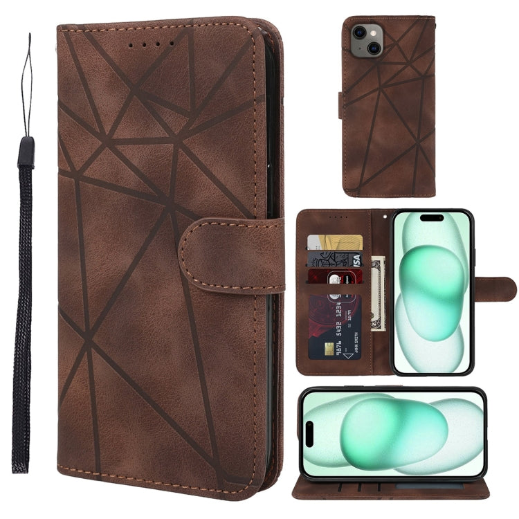 Skin Feel Geometric Lines Leather Phone Case, Series 3