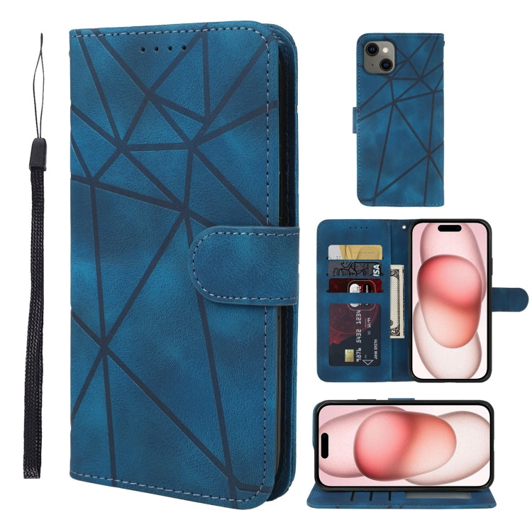 Skin Feel Geometric Lines Leather Phone Case, Series 1