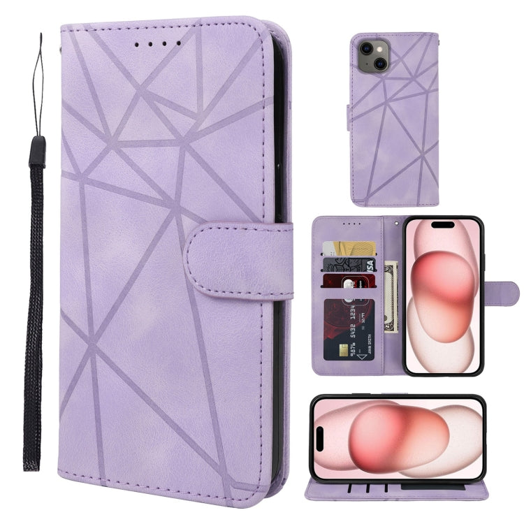 Skin Feel Geometric Lines Leather Phone Case, Series 1