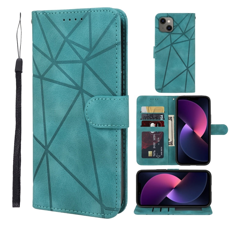 Skin Feel Geometric Lines Leather Phone Case, Series 4