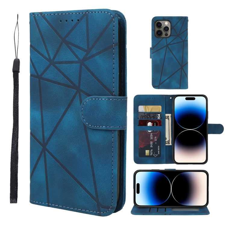 Skin Feel Geometric Lines Leather Phone Case, Series 2