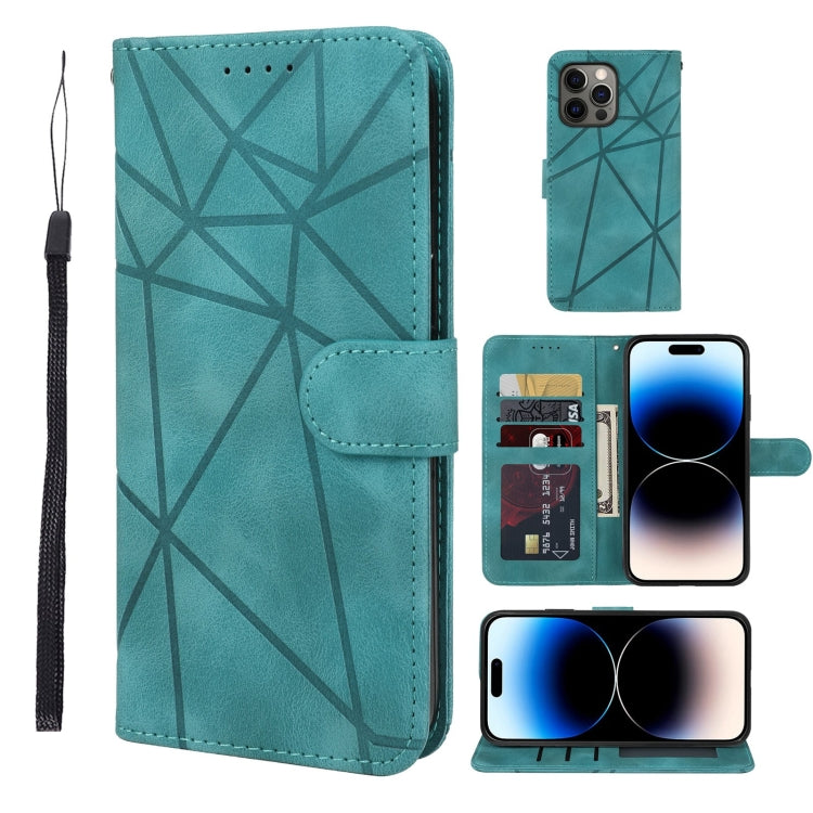 Skin Feel Geometric Lines Leather Phone Case, Series 2