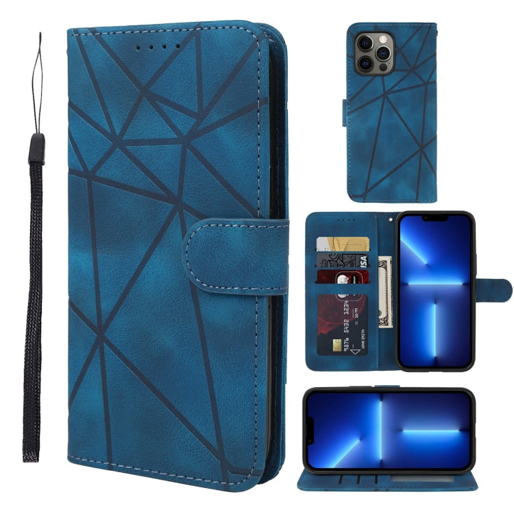 Skin Feel Geometric Lines Leather Phone Case, Series 3