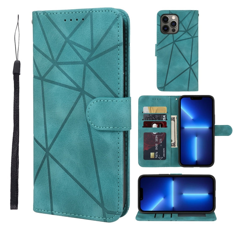 Skin Feel Geometric Lines Leather Phone Case, Series 3