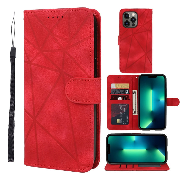 Skin Feel Geometric Lines Leather Phone Case, Series 1