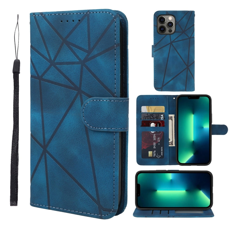 Skin Feel Geometric Lines Leather Phone Case, Series 1