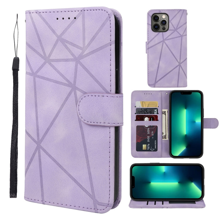 Skin Feel Geometric Lines Leather Phone Case, Series 1