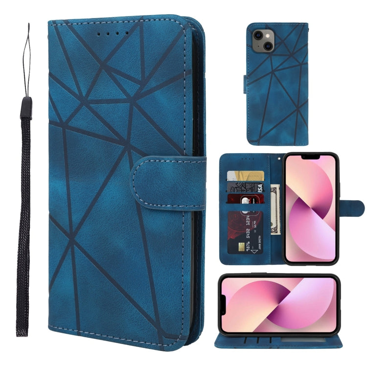 Skin Feel Geometric Lines Leather Phone Case, Series 3