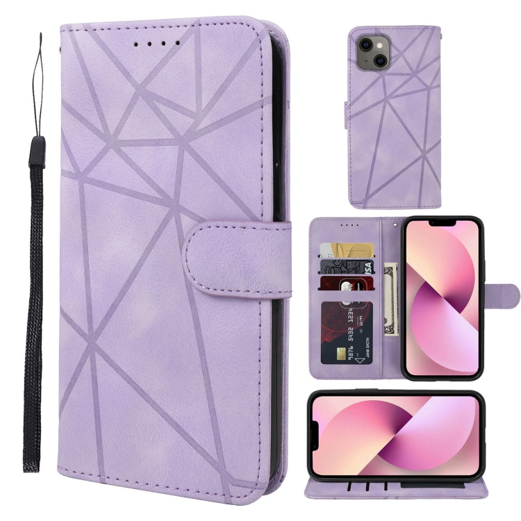 Skin Feel Geometric Lines Leather Phone Case, Series 3