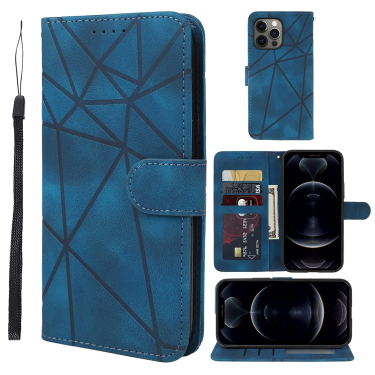 Skin Feel Geometric Lines Leather Phone Case, Series 2