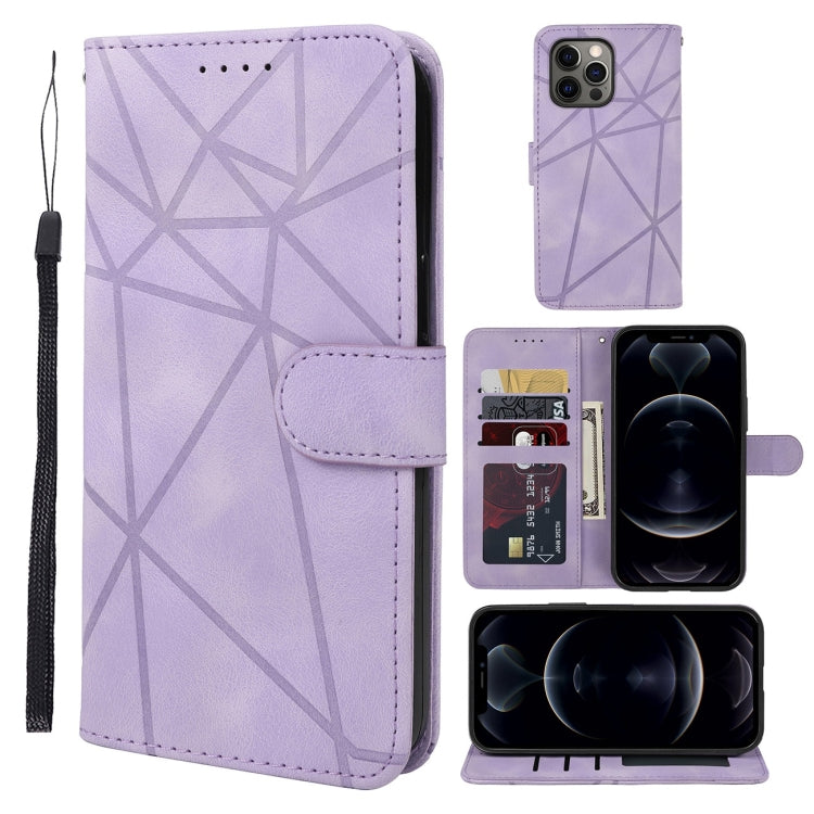 Skin Feel Geometric Lines Leather Phone Case, Series 2