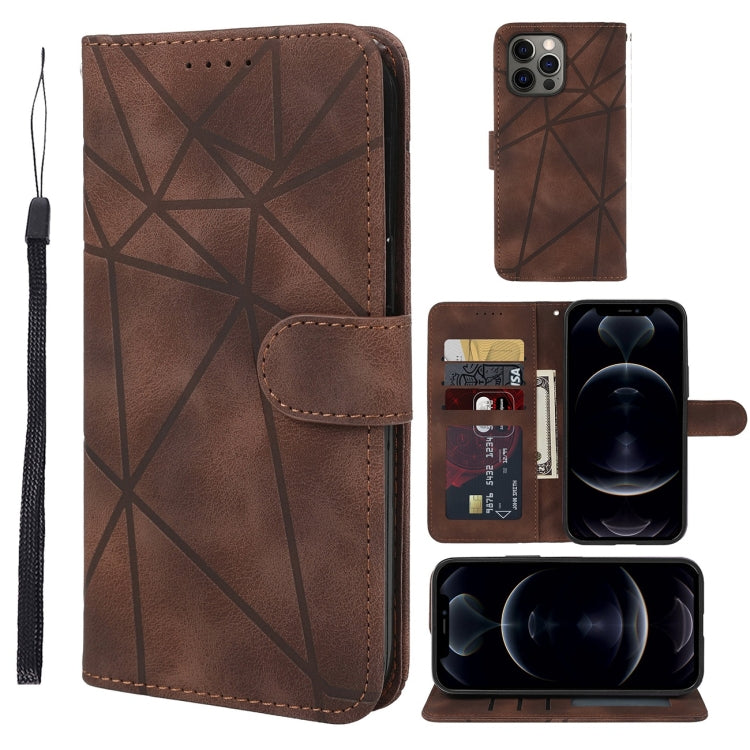 Skin Feel Geometric Lines Leather Phone Case, Series 2