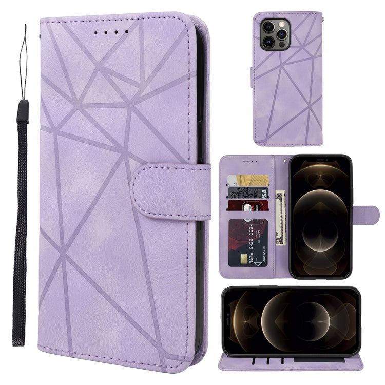 Skin Feel Geometric Lines Leather Phone Case, Series 1