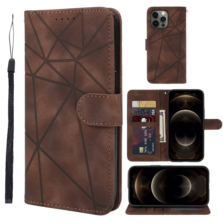 Skin Feel Geometric Lines Leather Phone Case, Series 1