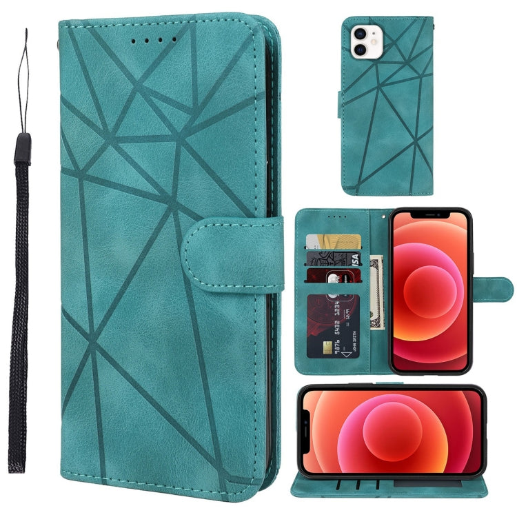 Skin Feel Geometric Lines Leather Phone Case, Series 4