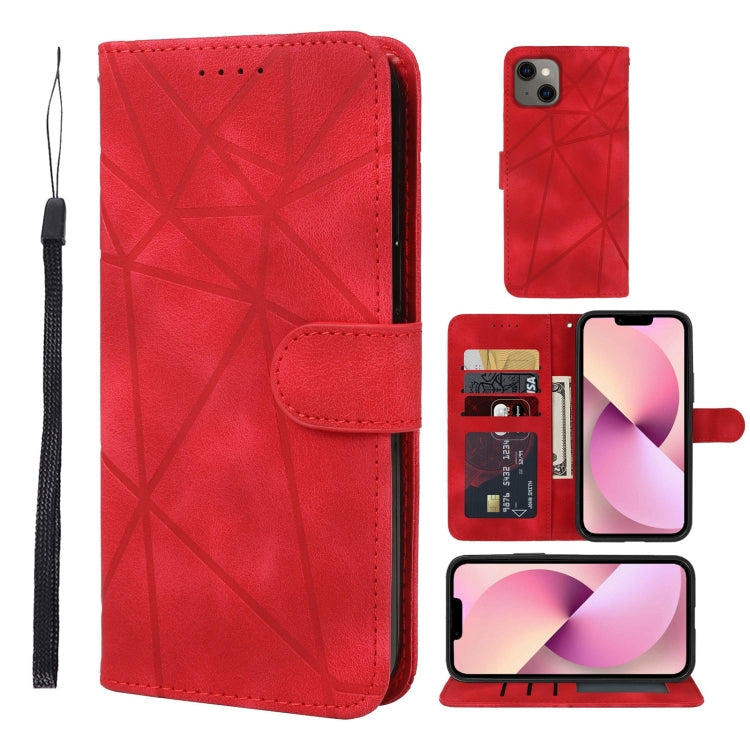 Skin Feel Geometric Lines Leather Phone Case, Series 3