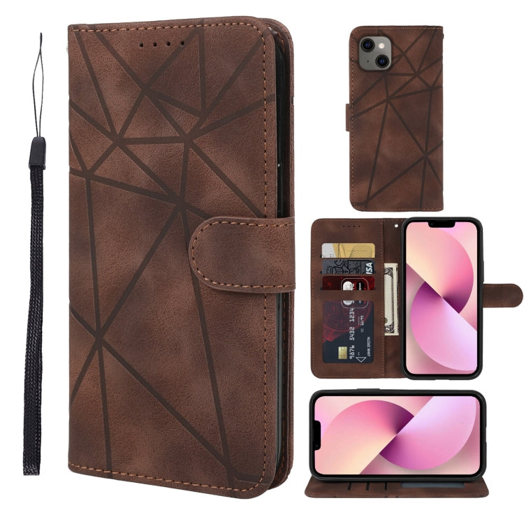 Skin Feel Geometric Lines Leather Phone Case, Series 3