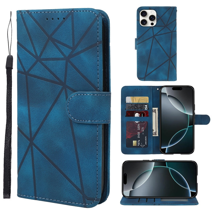 Skin Feel Geometric Lines Leather Phone Case, Series 3