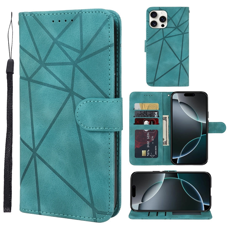 Skin Feel Geometric Lines Leather Phone Case, Series 3