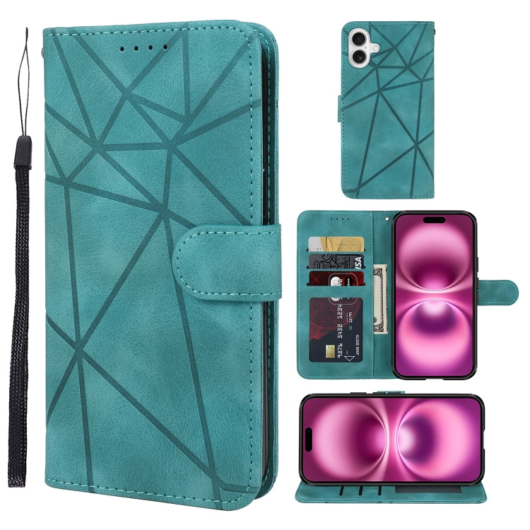 Skin Feel Geometric Lines Leather Phone Case, Series 1