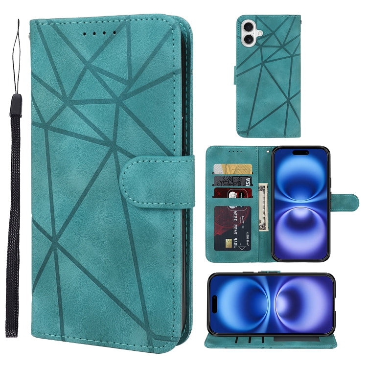 Skin Feel Geometric Lines Leather Phone Case, Series 1