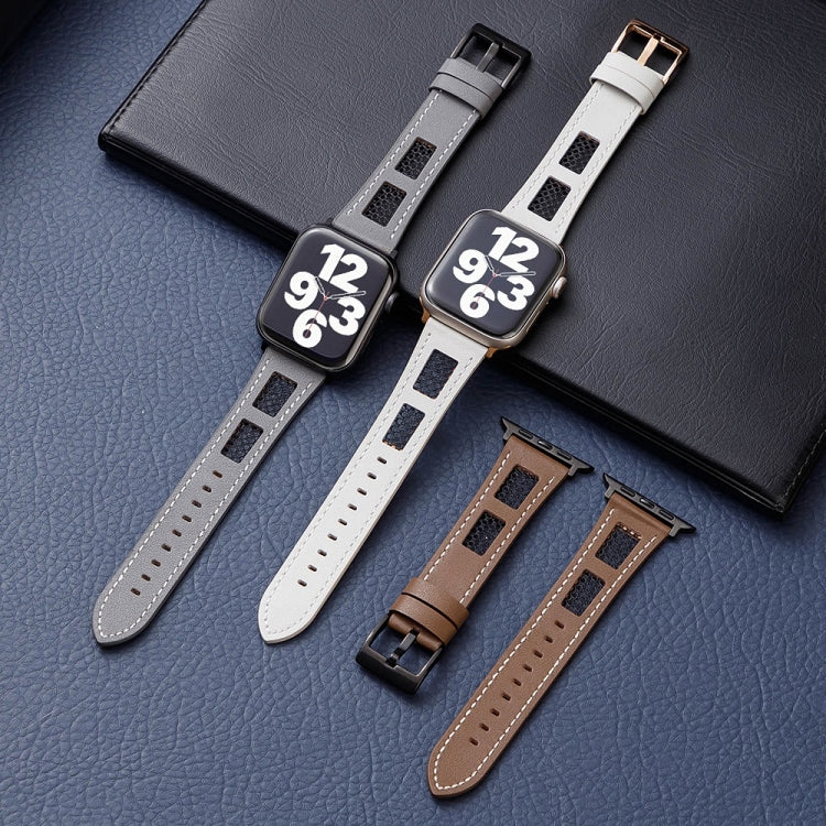 Mesh Calfskin Genuine Leather Watch Band, Series 1