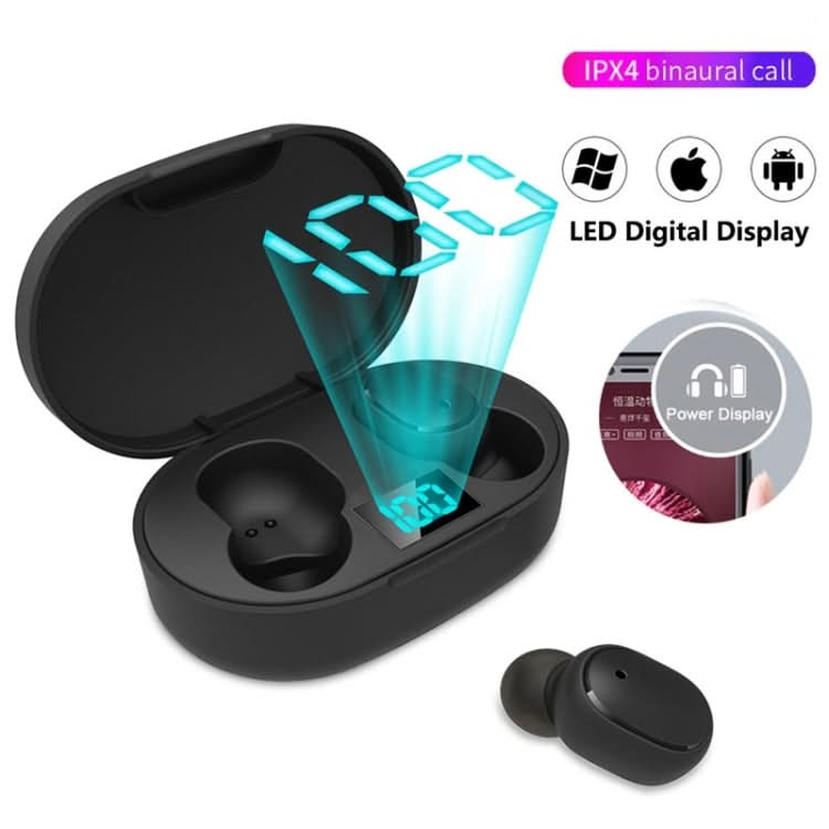 E6S LED Display TWS Wireless Bluetooth Earphone