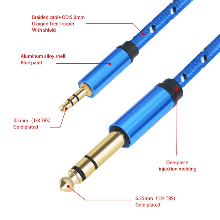 3662-3662BK 3.5mm Male to 6.35mm Male Stereo Amplifier Audio Cable Reluova